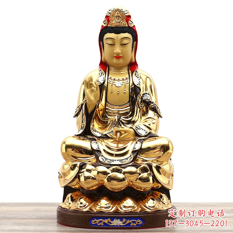 保定荣耀观世音,精巧纯铜雕塑