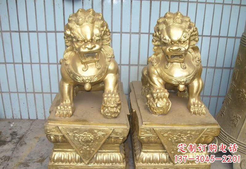 保定北京狮子雕塑,高雅典雅的手工鎏金铜制品