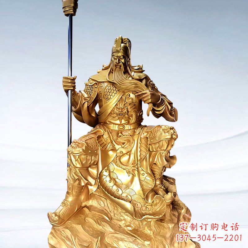 保定鎏金五虎上将关羽铜雕