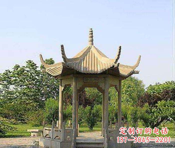 保定六角凉亭雕塑:精致而经典