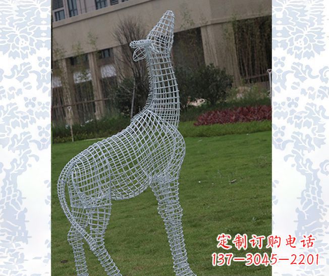 保定外观精美的不锈钢长颈鹿雕塑