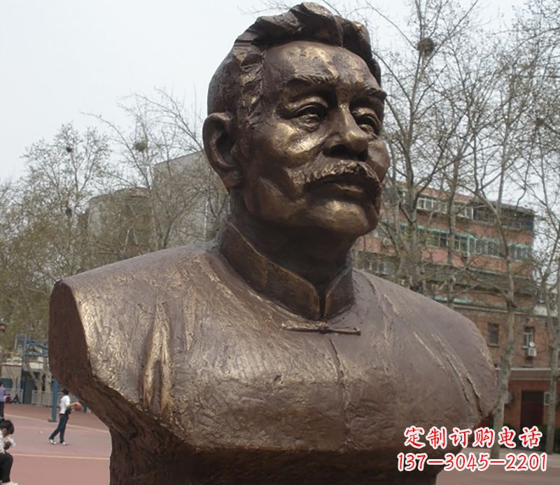 保定鲁迅胸像名人铜雕是中领雕塑公司定制的一款…