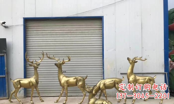 保定鹿群铜雕 (3)