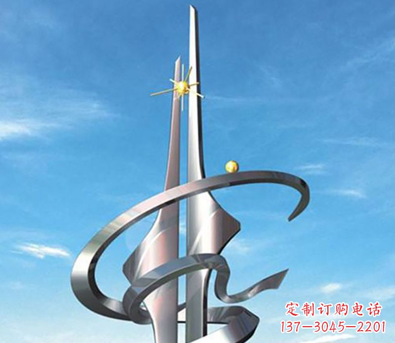 保定螺旋飘带广场雕塑