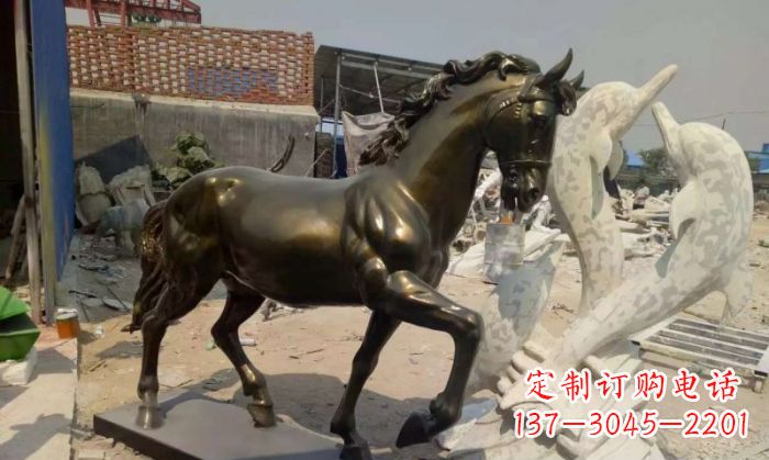 保定马玻璃钢仿铜动物雕塑