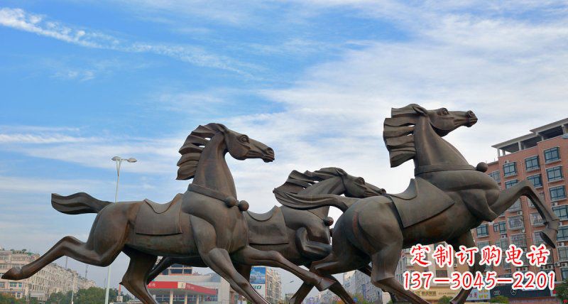 保定马广场动物铜雕塑,精致细腻魅力无穷