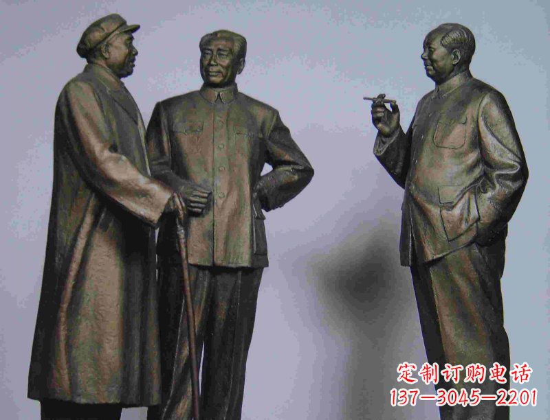 保定标题:伟人朱德毛主席铜雕——传承毛主席精神