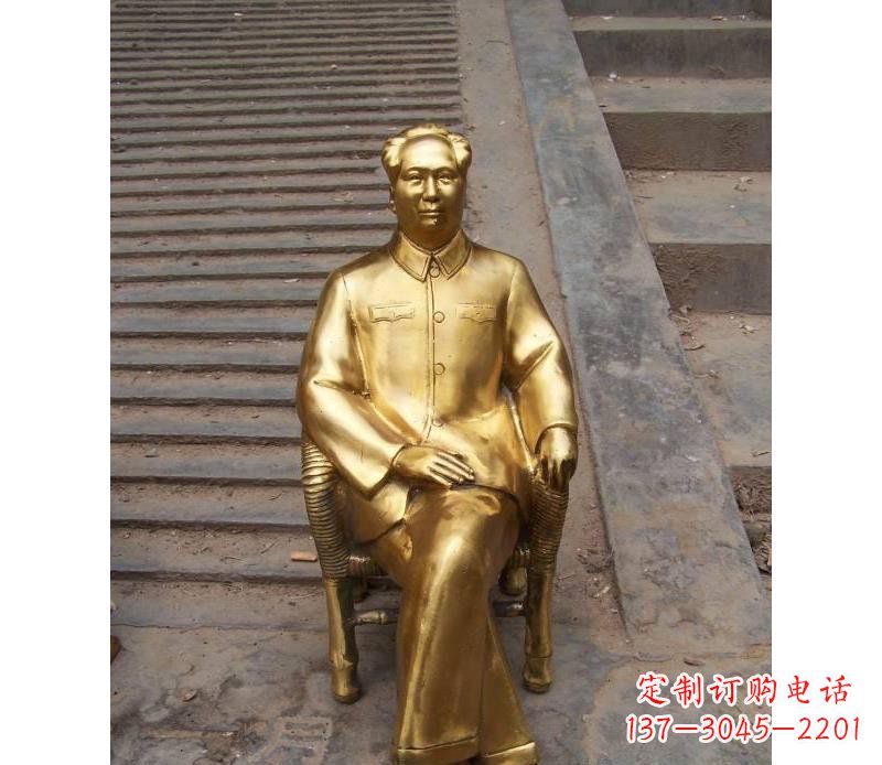 保定毛泽东伟人铜雕纪念像