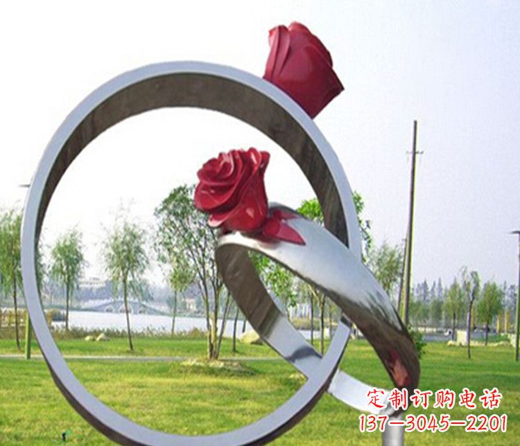 保定不锈钢戒指雕塑展示