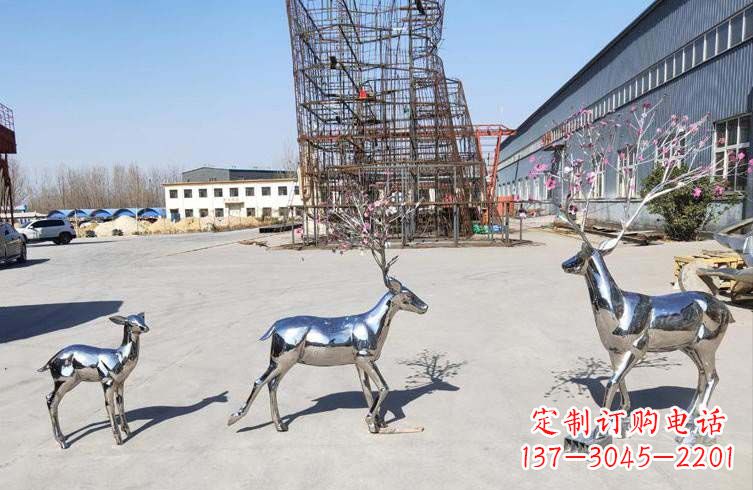 保定梅花鹿不锈钢雕塑图片