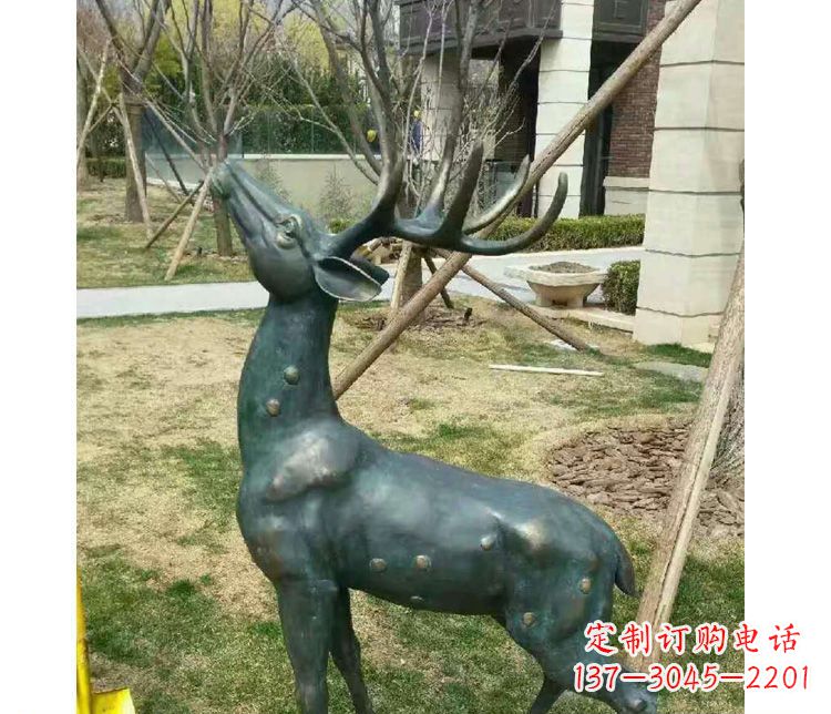 保定梅花鹿公园动物铜雕