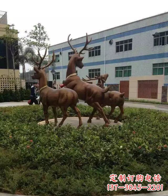 保定梅花鹿小区铜雕精美礼品