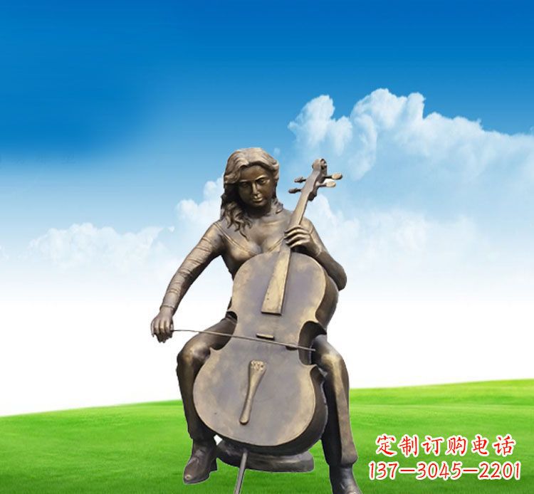 保定美女拉大提琴雕塑