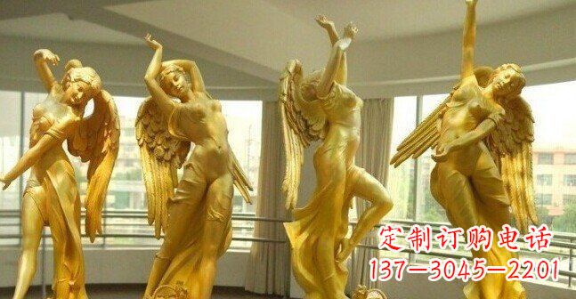 保定美女天使西方人物铜雕
