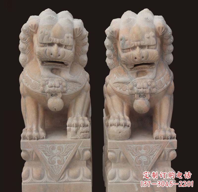 保定传统石狮子雕塑,精美绝伦
