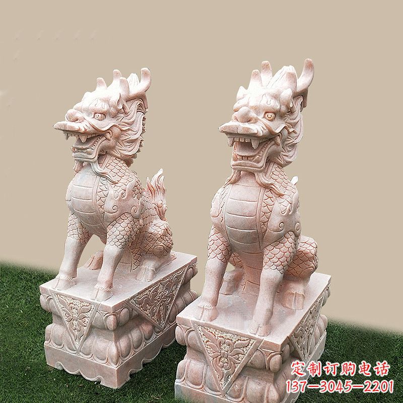 保定门口看门神兽麒麟石雕