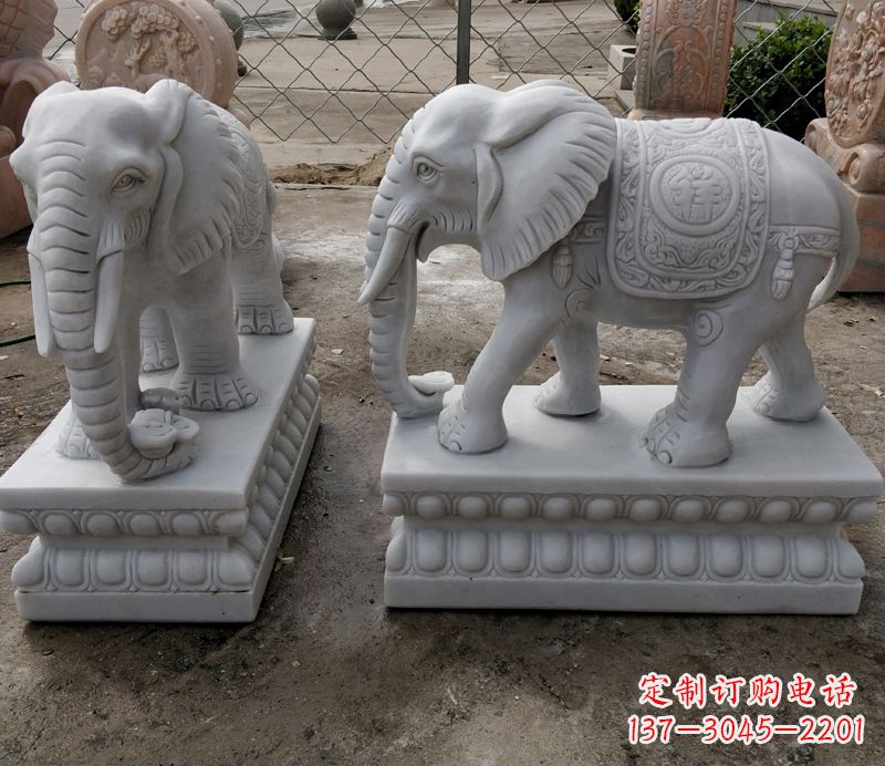 保定石雕大象,营造优雅气派