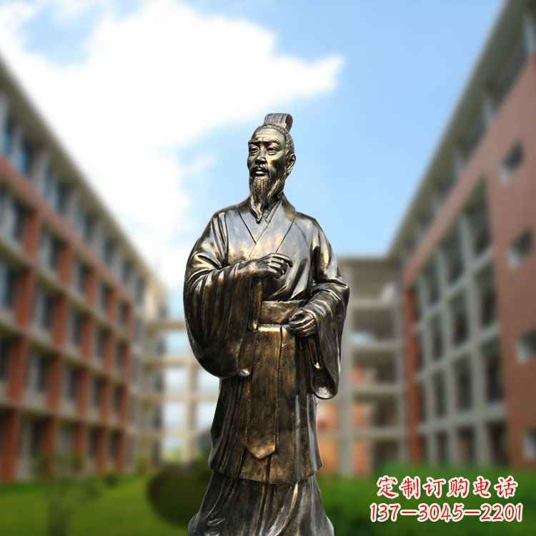保定精美艺术,历久弥新的孟子玻璃钢仿铜雕像