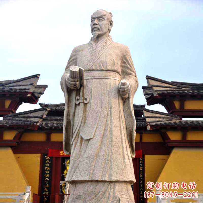保定传承中华传统文化,传神孟子砂岩石雕塑