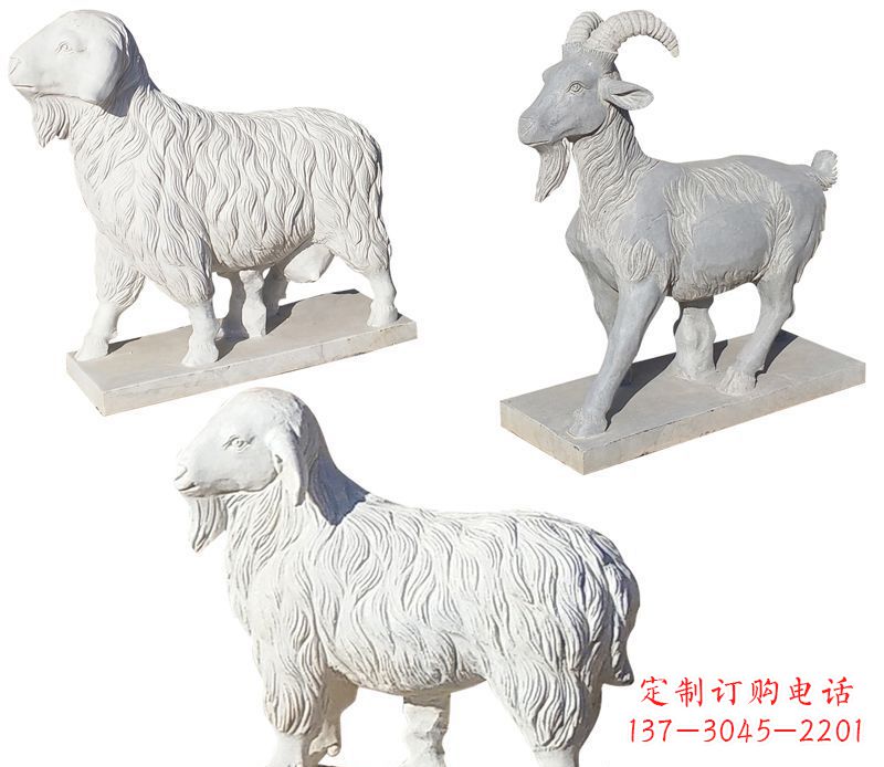 保定绵羊石雕公园动物雕塑-精致耐用的绵羊雕塑