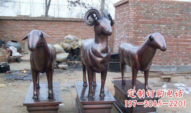 保定绵羊铸铜雕塑,仿铜动物雕塑