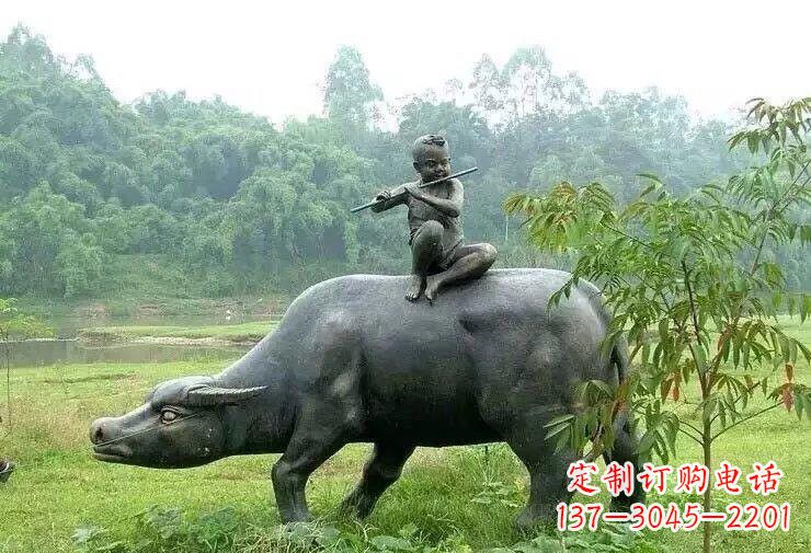 保定艺术精美的牧童铜雕