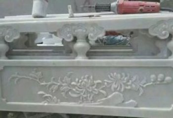 保定汉白玉花朵浮雕栏板，精致深具视觉立体感
