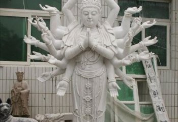 保定汉白玉千手观音雕塑，精致细腻，深具宗教意义
