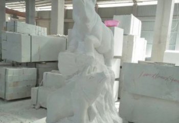 保定瑞颜祥彩汉白玉生肖猪雕塑