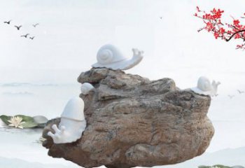 保定高雅而令人惊叹的汉白玉蜗牛雕塑