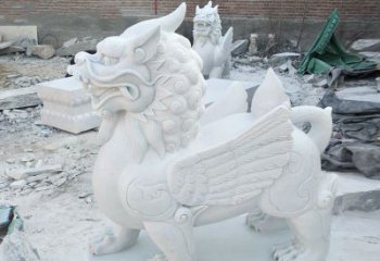 保定品质卓越的汉白玉独角兽雕塑
