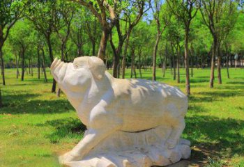 保定传统十二生肖精美手工猪石雕动物雕塑