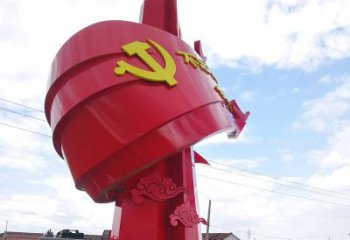 保定展现党旗文化的不锈钢党旗雕塑