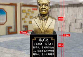 保定精美的华罗庚玻璃钢仿铜雕塑