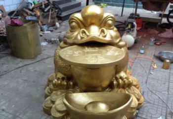 保定铜质金蟾招财动物雕塑