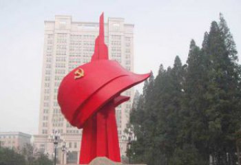 保定不锈钢抽象党旗雕塑，象征着祖国力量