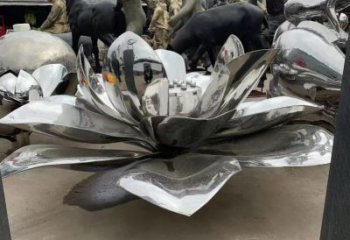 保定镜面不锈钢荷花雕塑，精致优雅演绎着无限美丽