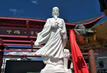 保定传承医道中的传说——李时珍汉白玉石雕像