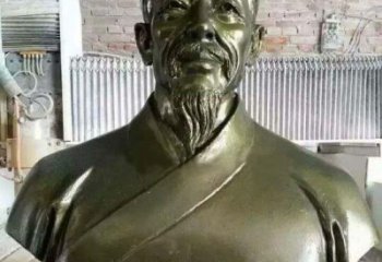 保定李时珍头像铜雕，为纪念传奇祖国医学家