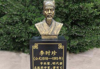 保定高贵典雅的李时珍肖像铜雕