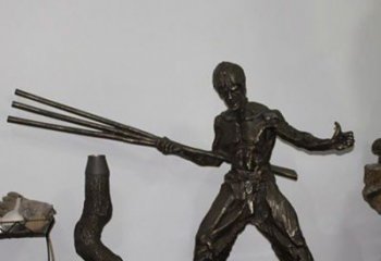 保定海量李小龙铜雕尽显功夫之美
