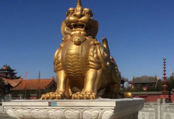 保定鎏金獬豸铜雕，为您提供精美的景观雕塑