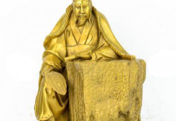 保定精致细腻的诸葛亮鎏金雕塑