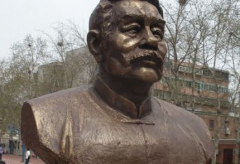 保定鲁迅胸像名人铜雕是中领雕塑公司定制的一款…