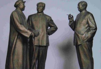 保定标题:伟人朱德毛主席铜雕——传承毛主席精神