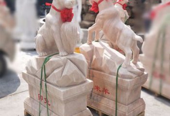 保定卯兔·晚霞红12生肖石雕兔雕塑