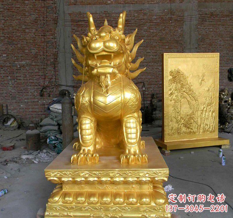 保定纳福麒麟铜雕