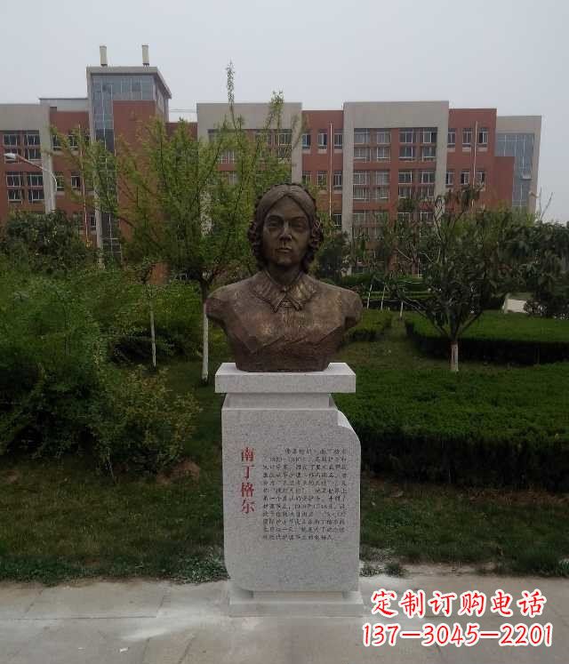 保定南丁格尔校园名人铜雕:精致细致的雕塑艺术