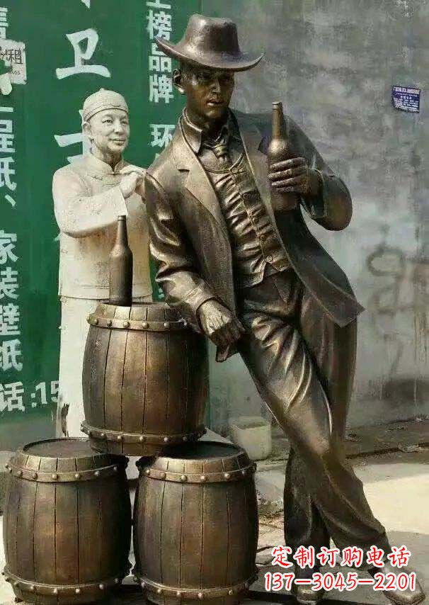 保定精美高雅的牛仔铜雕