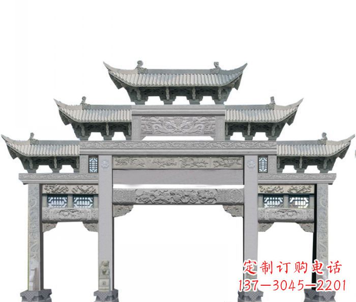 保定中领雕塑定制式牌坊石雕